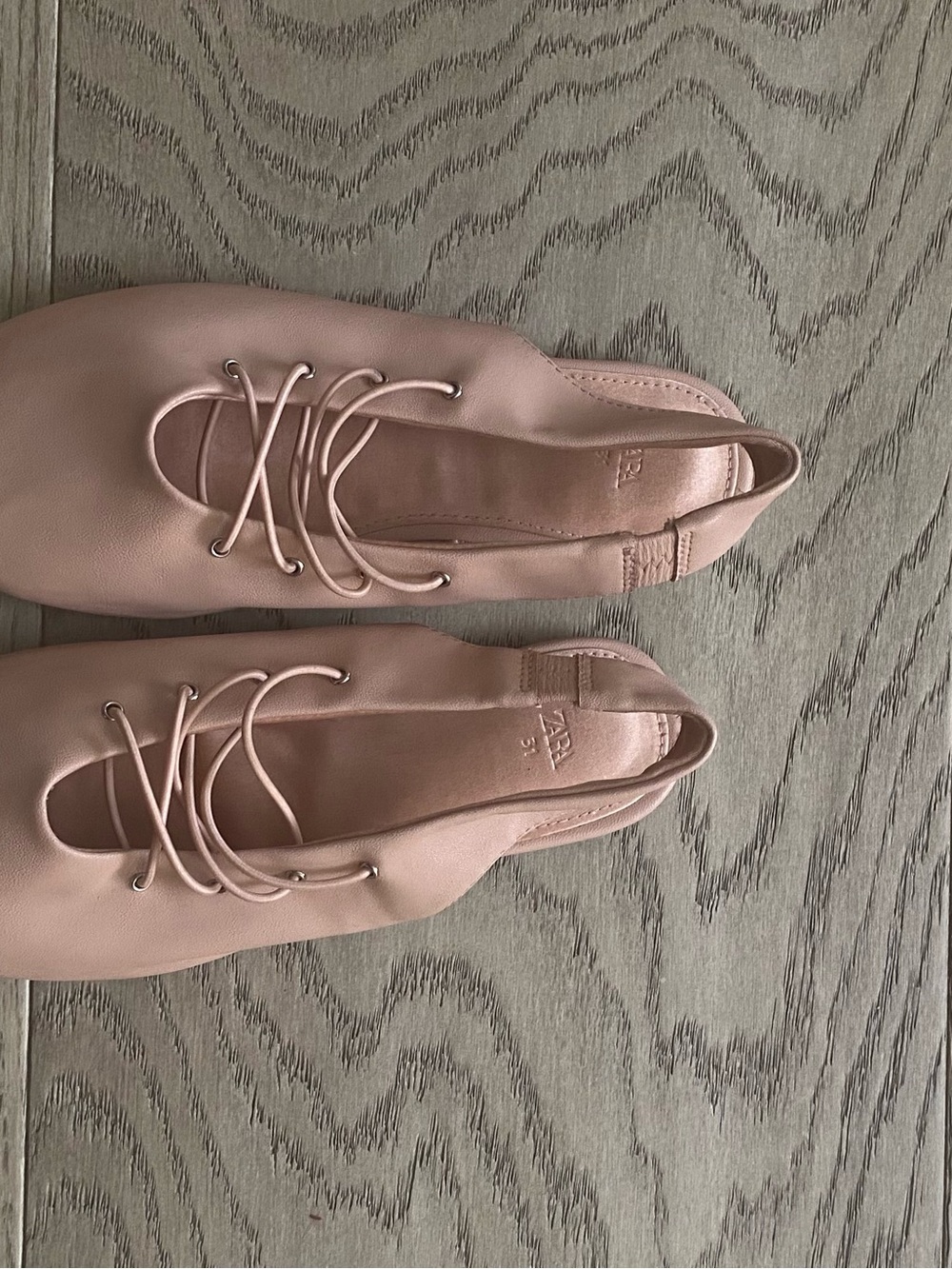 Zara Pink Lace-Up Flats for Kids